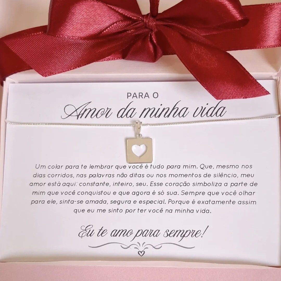 Colar Amor da Minha Vida Banhado a Prata