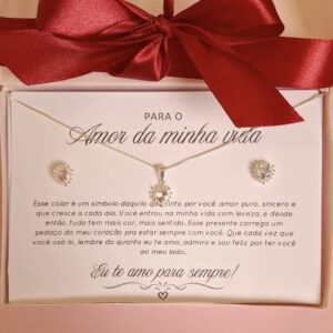 Kit Amor da minha vida banhado a prata