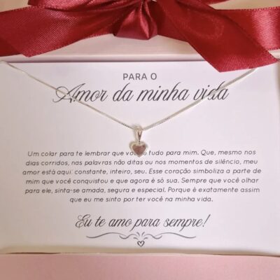 Colar Amor da Minha vida Banhado a Prata