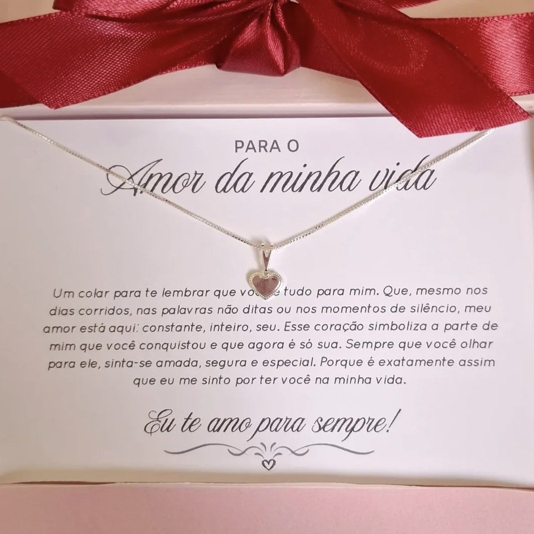 Colar Amor da Minha vida Banhado a Prata