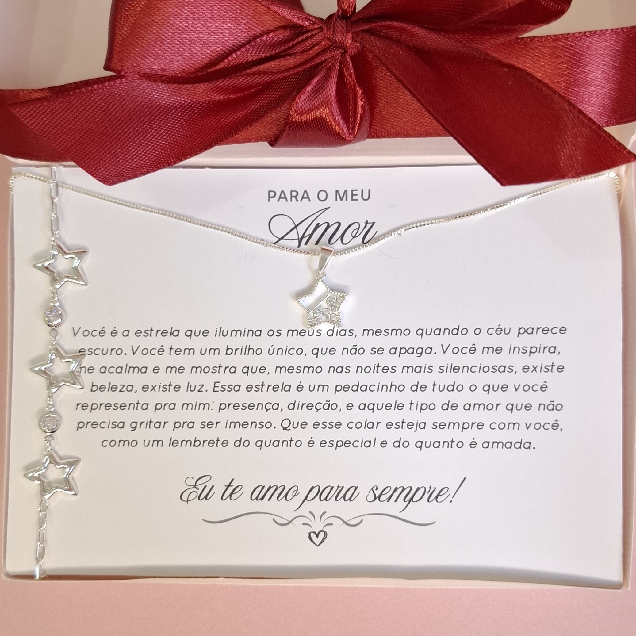 Kit Estrela da Minha Vida banhado a prata
