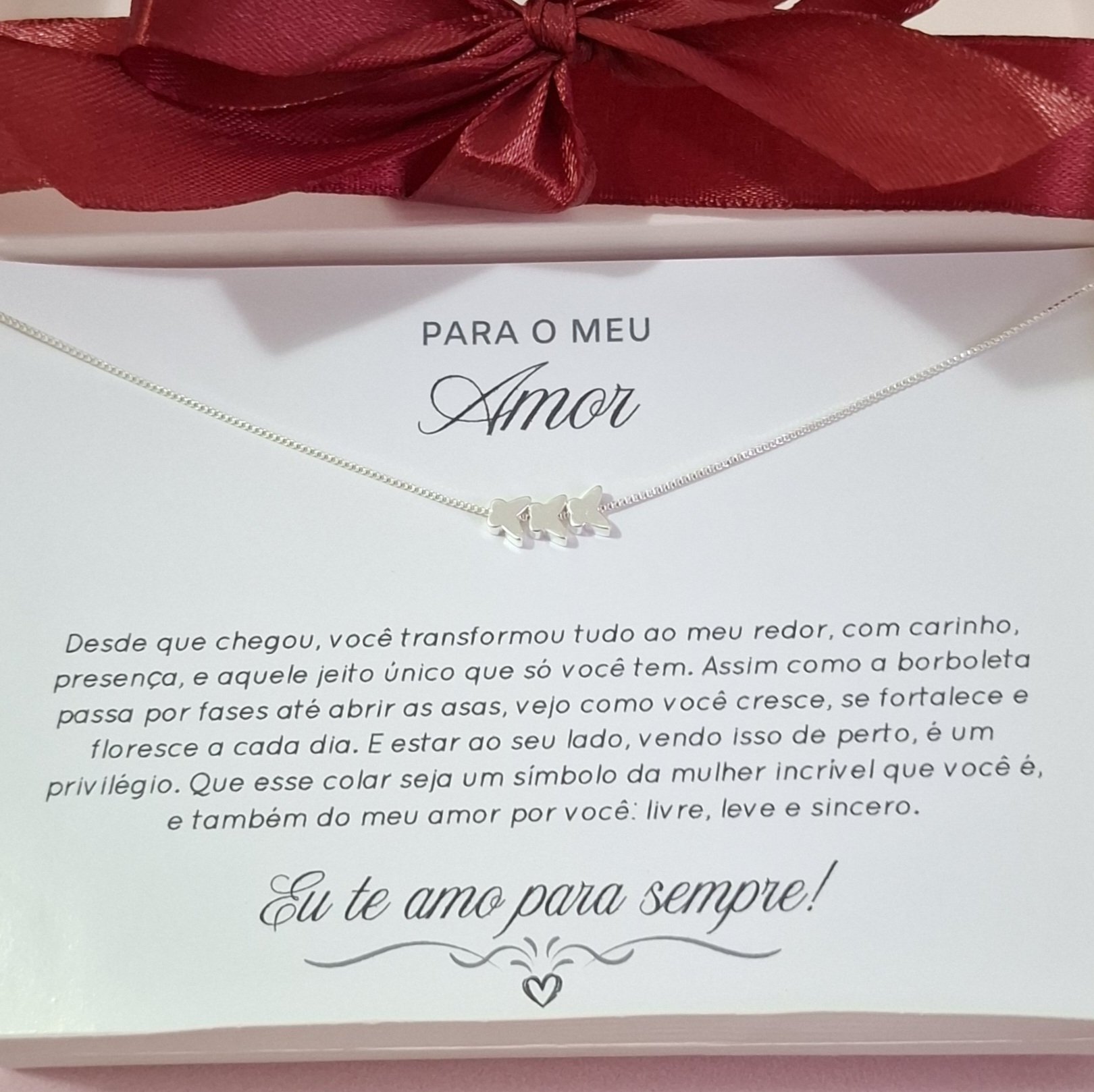 Colar Para o Meu Amor banhado a prata