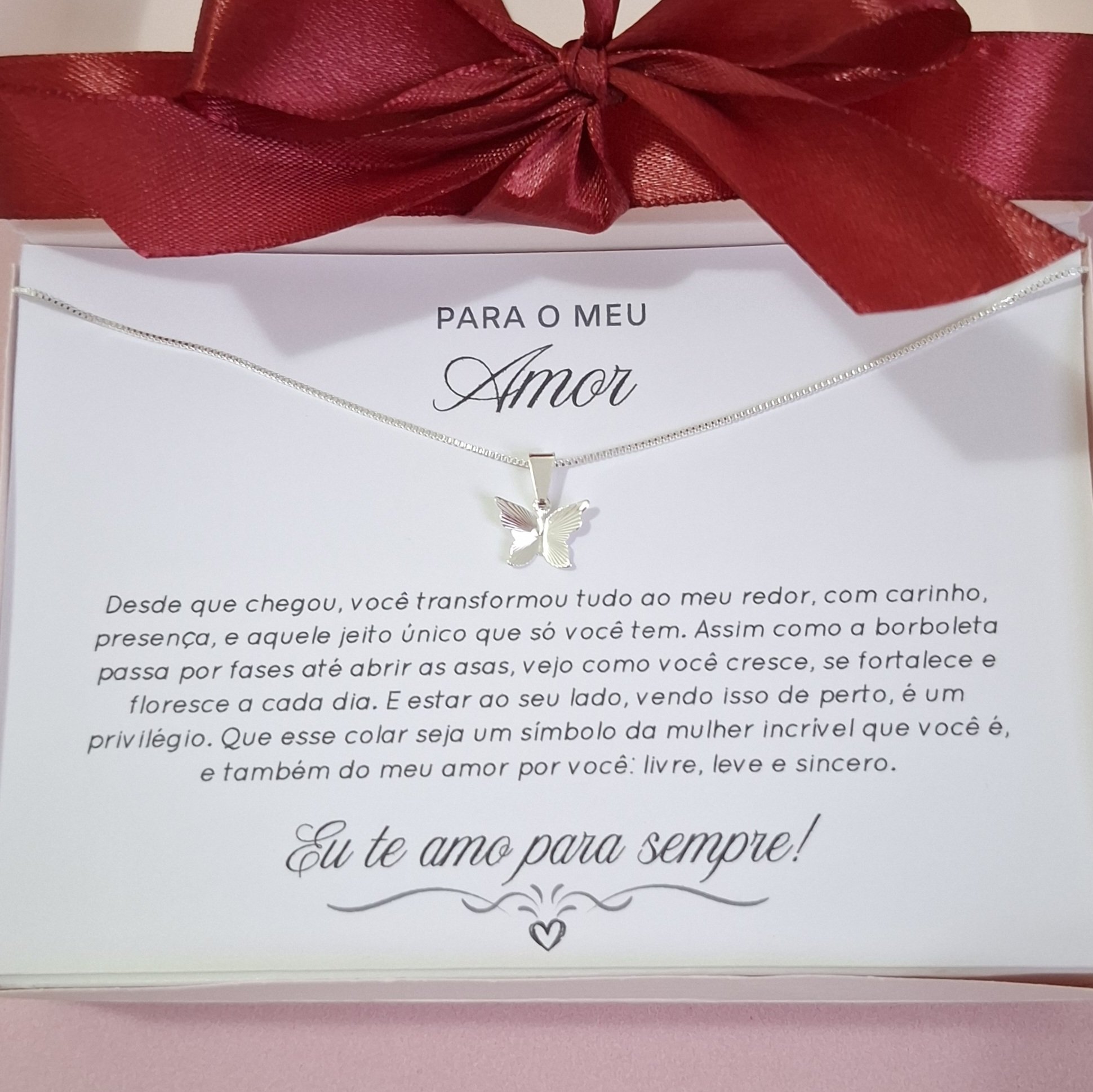 Colar Para o Meu Amor banhado a prata