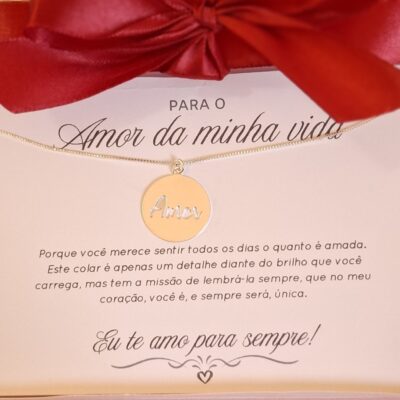 Colar Amor da minha vida banhado a prata