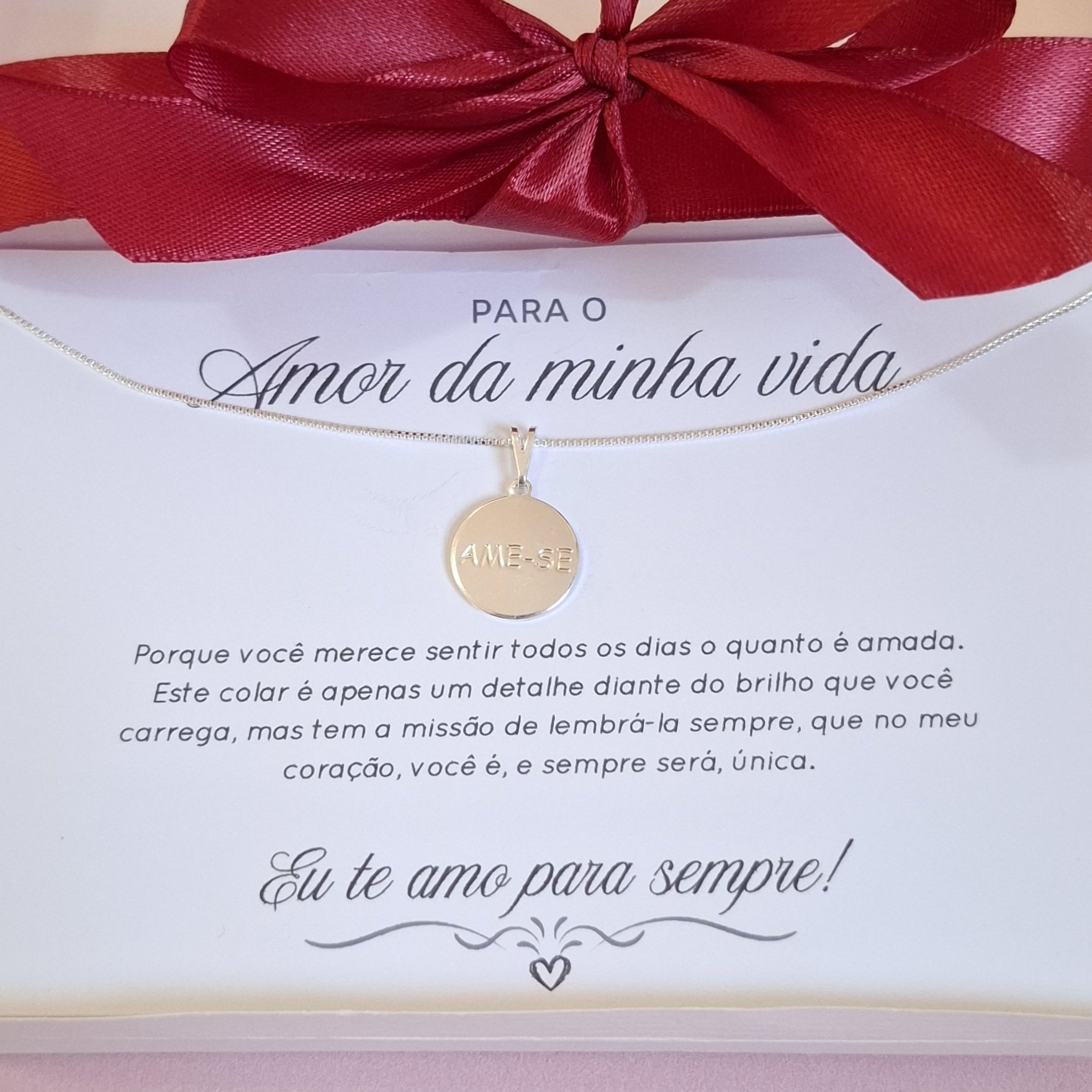 Colar Amor da Minha Vida Banhado a Prata