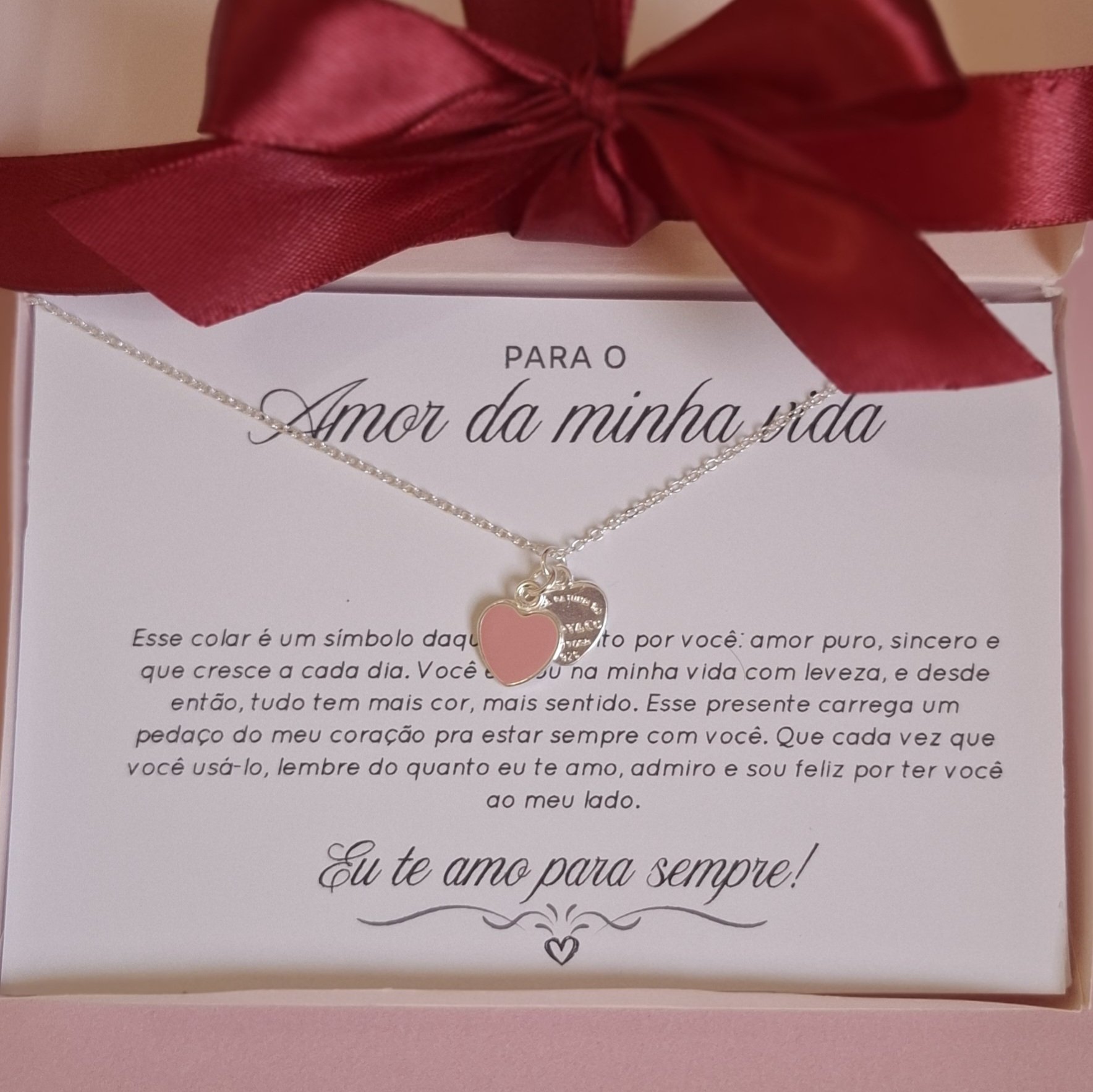 Colar Amor da minha vida Banhado a Prata