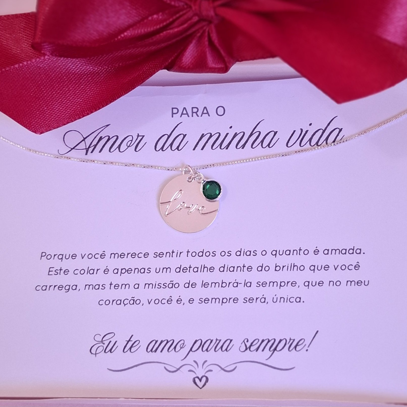 Colar Amor da Minha Vida Banhado a Prata
