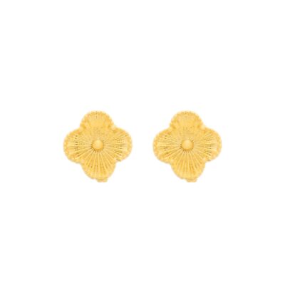 Brinco de Flor Banhado a Ouro 24k
