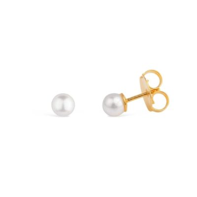 Brinco Clássico de Pérola Banhado a Ouro 24k