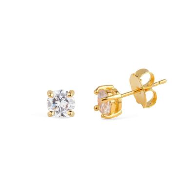 Brinco Ponto de Luz Banhado a Ouro 24k