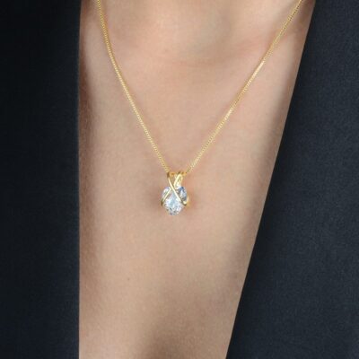 Colar Coração de Cristal Banhado a Ouro 24k - Image 2