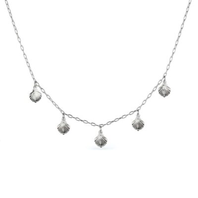 Chocker Concha Banhado a Ouro Branco