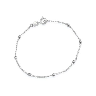 Pulseira de Bolinhas Delicada Ouro Branco