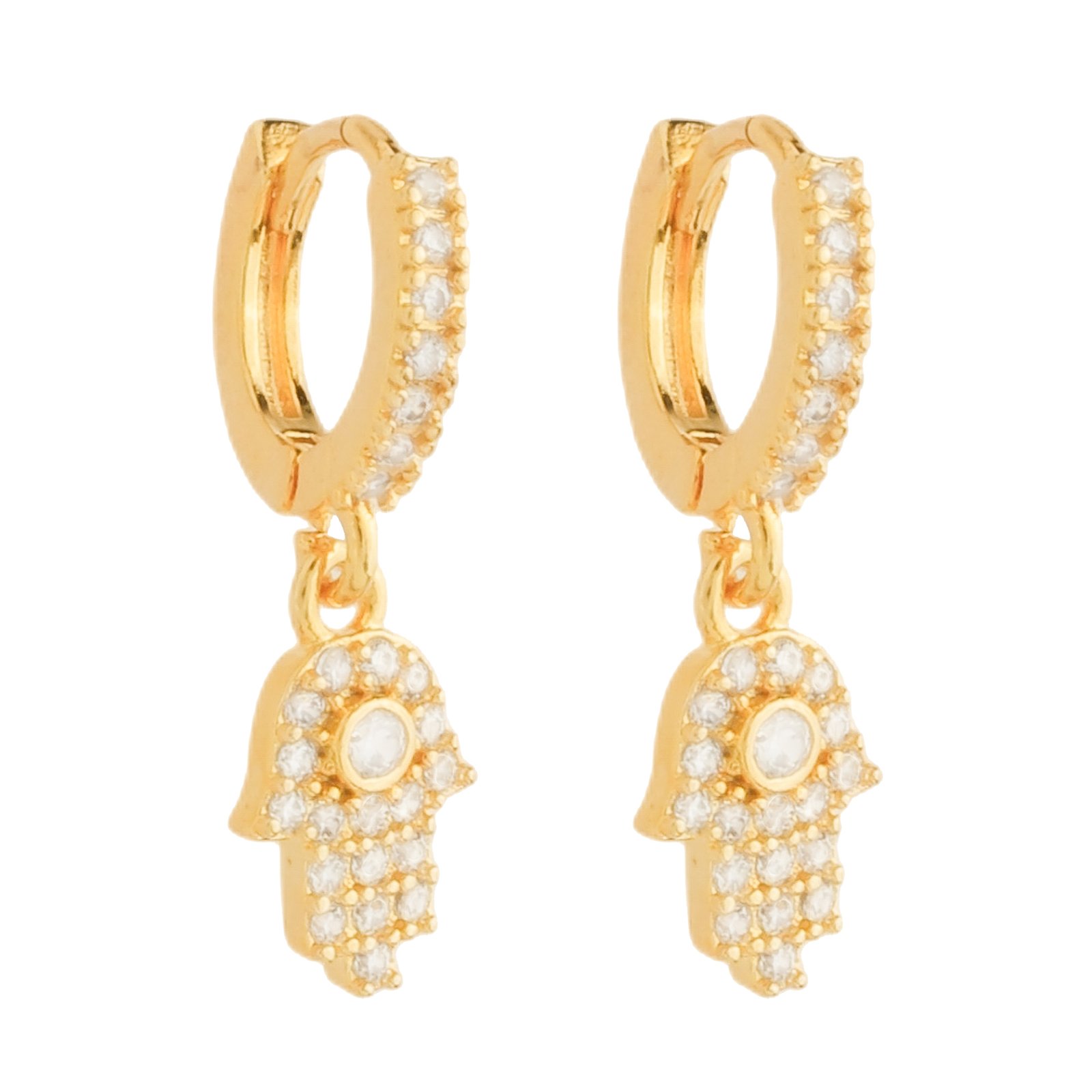 Brinco Mãos de Fátima Ouro 24k