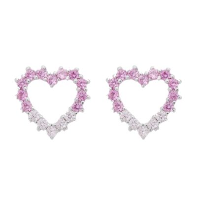 Conjunto de Coração Rosa Ouro Branco - Imagem 3