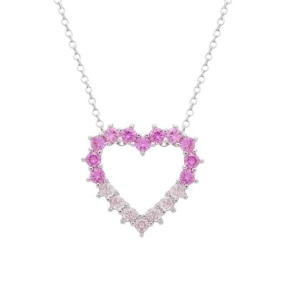 Conjunto de Coração Rosa Ouro Branco - Imagem 4