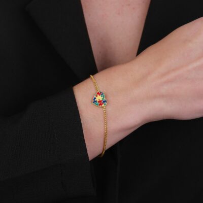 Pulseira Autismo Ouro 24k - Imagem 2
