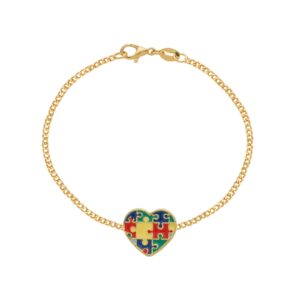 Pulseira Autismo Ouro 24k