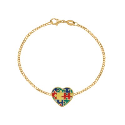 Pulseira Autismo Ouro 24k